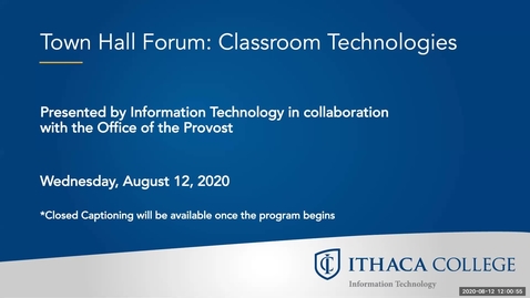 Thumbnail for Virtual Town Hall Forum: Classroom Technologies [Published]