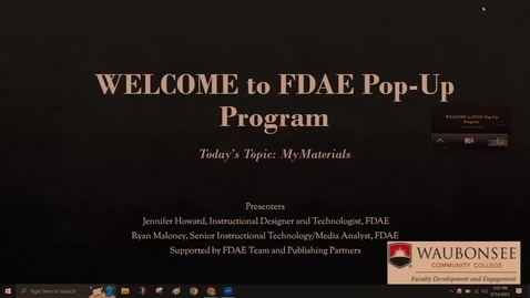 Thumbnail for FDAE Pop-Up Program-MyMaterials