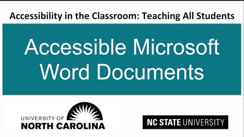 Thumbnail for Word Accessibility:  Overview