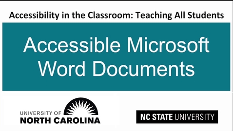 Thumbnail for entry Word Accessibility:  Overview