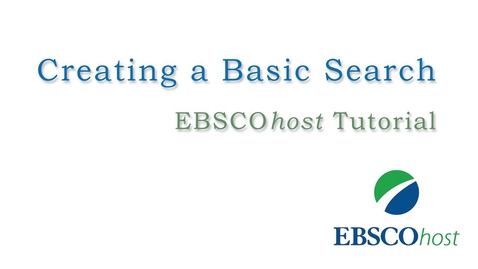 Thumbnail for entry EBSCOhost Basic Search - Tutorial
