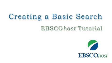 Thumbnail for EBSCOhost Basic Search - Tutorial