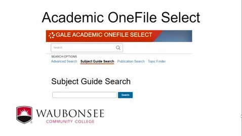 Thumbnail for Academic OneFile Select
