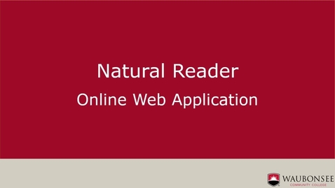 Thumbnail for entry Natural Reader - Online Reader