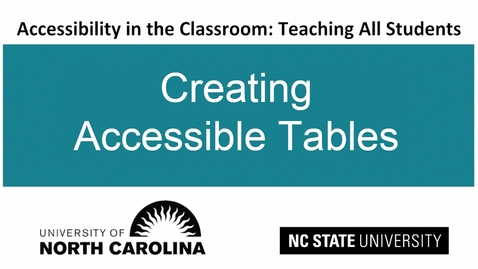 Thumbnail for Word Accessibility: Tables
