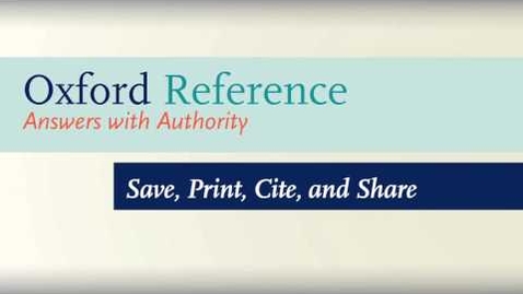 Thumbnail for Oxford Reference Online - A guide