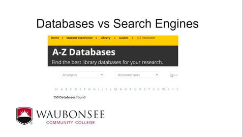 Thumbnail for entry Databases vs Search Engines