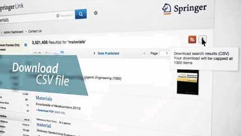 Thumbnail for SpringerLink - Searching &amp; Browsing