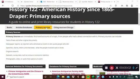 Thumbnail for History 122 - Primary Sources