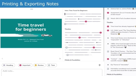 Thumbnail for entry Glean - Printing &amp; Exporting Notes