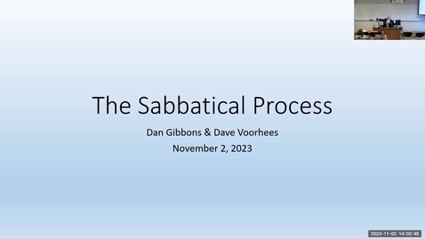 Thumbnail for The Sabbatical Process 11.2.2023
