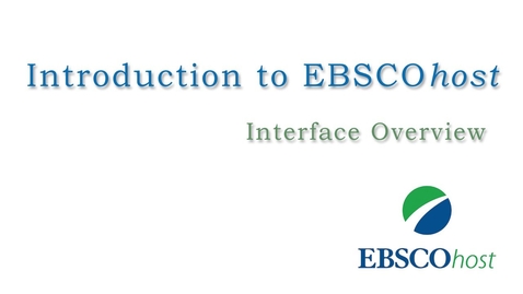 Thumbnail for entry Introduction to EBSCOhost