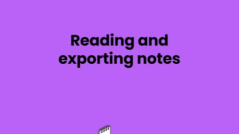 Thumbnail for entry Glean Exporting Notes