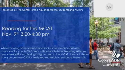 Thumbnail for Pre_Med: Reading for the MCAT-2020_11_09