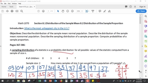 Thumbnail for Video Lecture Section 8.1 Abbreviated