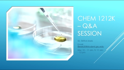 Thumbnail for Chem 1212K Dr. Jiang Week 5 (2/15 - 2/19)