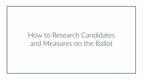 Thumbnail for Before Voting in Georgia (Part 5): Researching Candidates and Ballot Measures