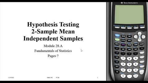 Thumbnail for 28A Mean Significance Test (00 36 42)