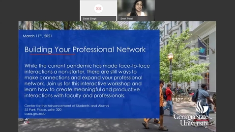 Thumbnail for Building Your Professional Network_PrePhD-2021_03_11