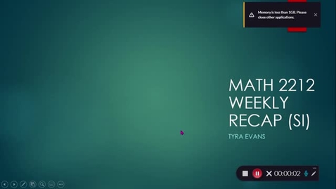 Thumbnail for Math 2212 Prof. Patreck Chikwanda Week 14 (04-19/04-23)