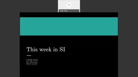 Thumbnail for CHEM 2400 Dr. Mooring Week 8 (3/8-12/21)