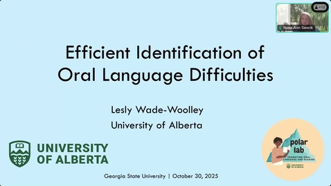 Thumbnail for RCALL Distinguished Lecture Series - Dr. Lesly Wade Woolley