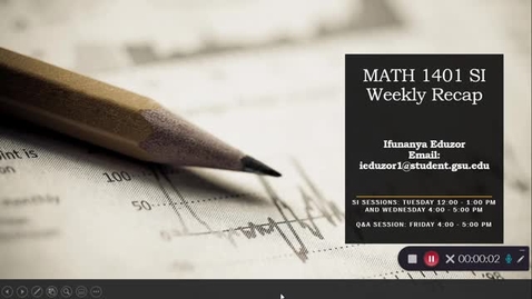 Thumbnail for MATH 1401 Professor Harden Week 4 (6/28-7/04)