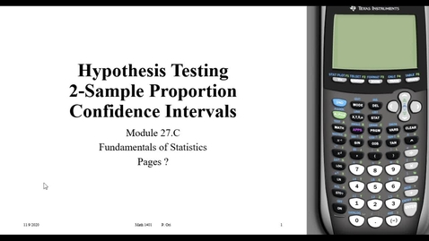 Thumbnail for entry 27C Proportion Confidence Interval (00 20 55)