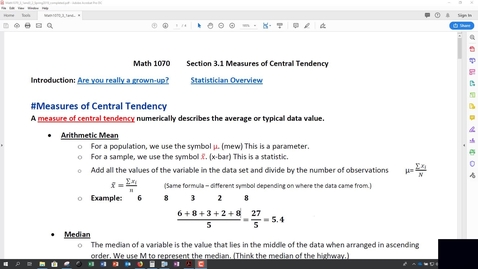 Thumbnail for Video Lecture Sections 3. 1 and 3.2 (Abbreviated Lecture Spring 2019)