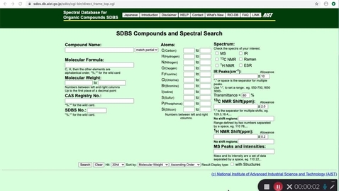 Thumbnail for NMR Searching: SDBS