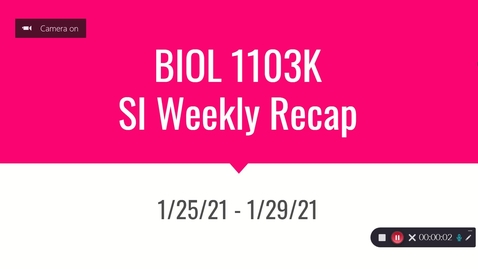 Thumbnail for BIOL 1103K Dr. Blaustein Week 2 (1/25 - 1/29)