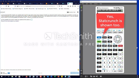 Thumbnail for Math 1401 Problem 6.2.41 Question 14 with Statcrunch