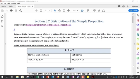 Thumbnail for Video Lecture Section 8.2 Abbreviated Lecture