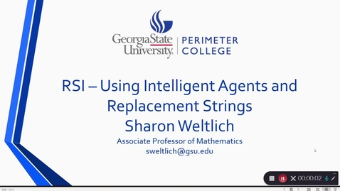 Thumbnail for RSI - Using Intelligent Agents and Replacement Strings