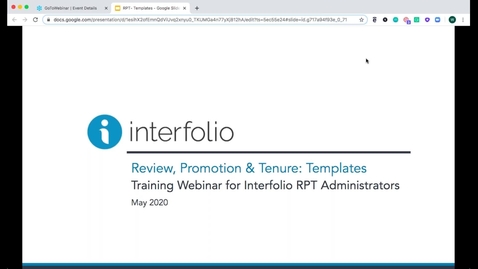 Thumbnail for Interfolio RPT  Template Training for Administrators and Case Managers
