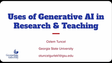 Thumbnail for Uses of Generative AI in Research and Teaching