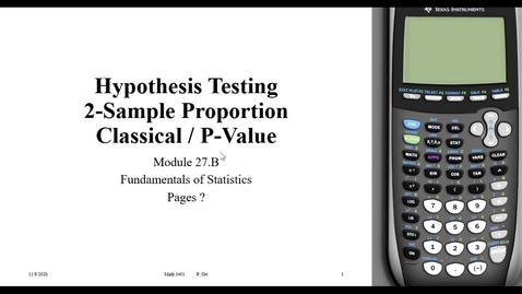 Thumbnail for 27B Proportion Significance Test (00 25 47)
