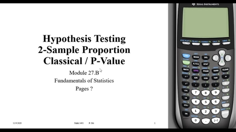 Thumbnail for entry 27B Proportion Significance Test (00 25 47)