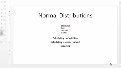 Thumbnail for entry Normal Distributions with Technology