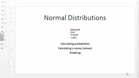 Thumbnail for Normal Distributions with Technology