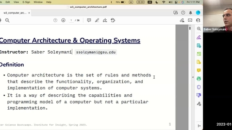 Thumbnail for entry Computer Architecture Boot Camp. 01.20.23 Saber.mp4