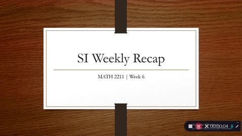 Thumbnail for MATH 2211 | Dr. Chikwanda | Week 6 (2/22 – 2/26)