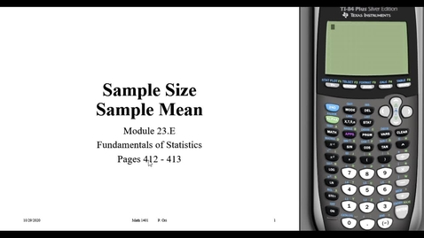 Thumbnail for 23E Sample Size Sample Mean (00 13 07)