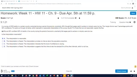 Thumbnail for entry HW 11 Question 5 Problem 9.1.21