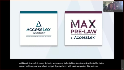 Thumbnail for CASA Wisdom Wednesday with AccessLex: The Journey to Law School | Building Your Law School Budget_04212021