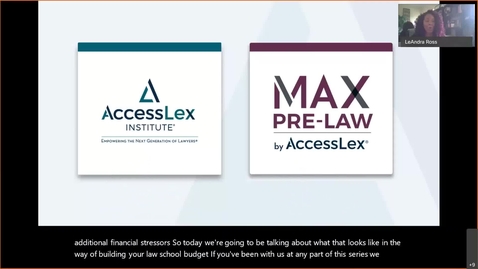 Thumbnail for entry CASA Wisdom Wednesday with AccessLex: The Journey to Law School | Building Your Law School Budget_04212021