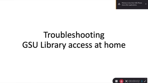Thumbnail for Troubleshooting GSU Library access at home