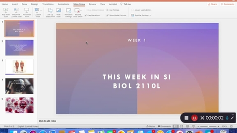 Thumbnail for entry BIOL 2110L Dr. Childress Week 1 (1.18.21-1.22.21)