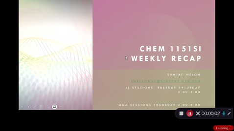 Thumbnail for WEEK (2/1-2/7) SI WEEKLY VIDEOS CHEM 1151 PROFESSOR ALGHOUL