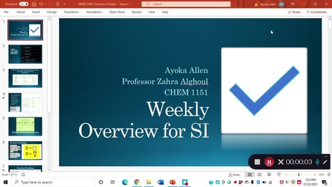 Thumbnail for CHEM 1151 Dr. Alghoul Week 1 (01/18 - 01/22)